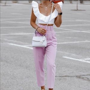 New Zara White Crop Top With Cutwork size M